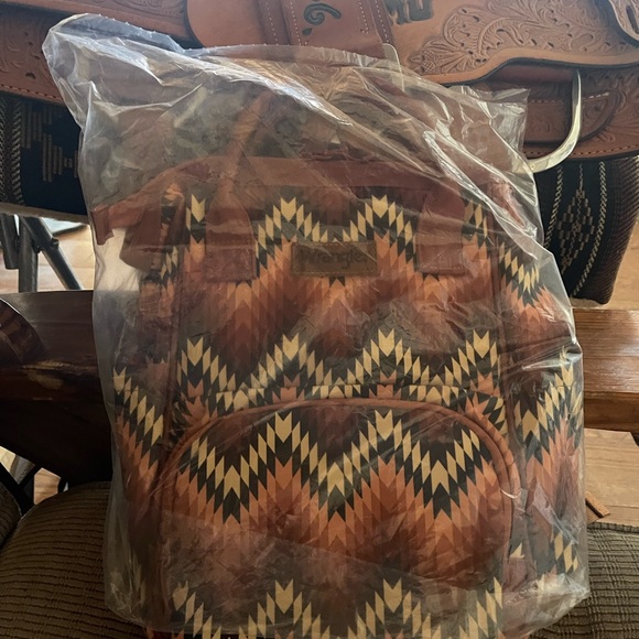 Wrangler Geometric Brown Men's Backpack - Picture 2 of 2